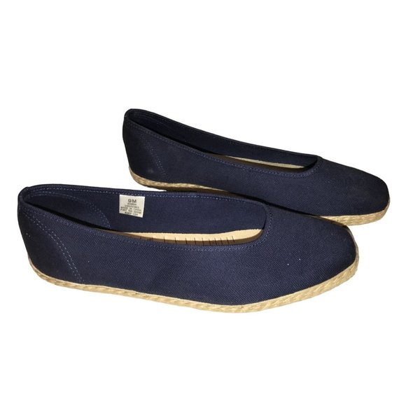 Vintage Liz Claiborne Comfort Espadrilles Flats - Navy Blue - Picture 2 of 6